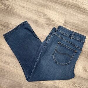 Lee Riders Women's Plus Size Capri Jeans Denim Stretch Relaxed Fit Blue‎